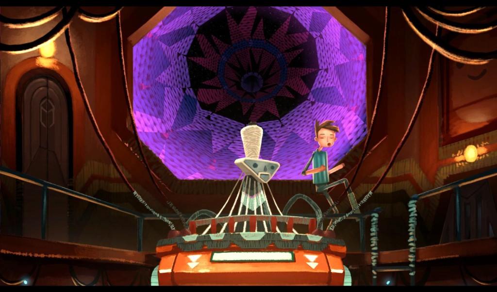 Puzzle platforming was difficult at times, but the plot of Broken Age constantly drove the action forward. | Image courtesy of Double Fine Productions