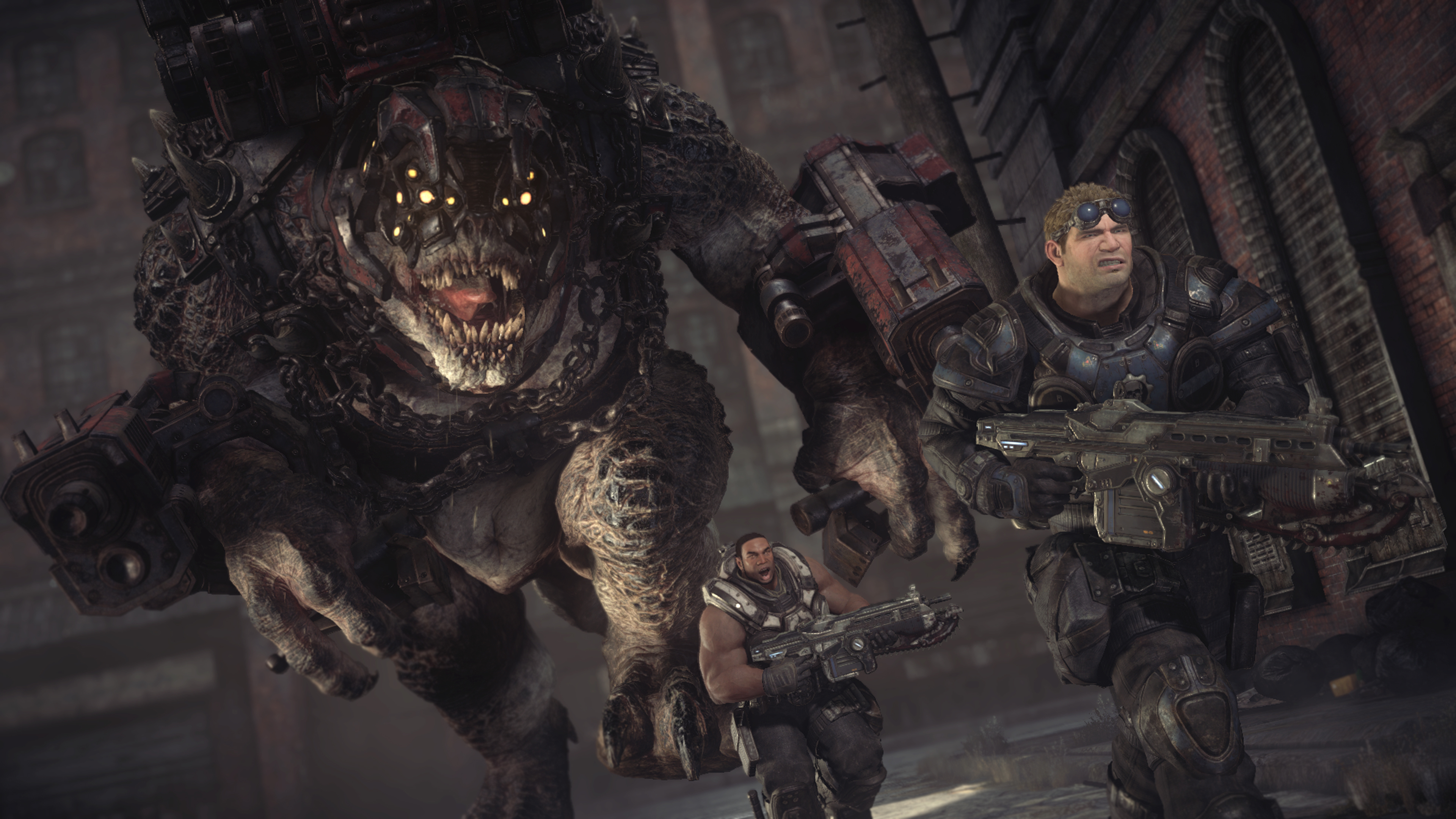 The Brumak is back, as are all the death-defying fights throughout the original Gears of War. | Image courtesy of Xbox Wire Media Assets