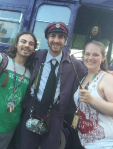 Melissa Batchelor and Cody Steffen at the Wizarding World of Harry Potter. 