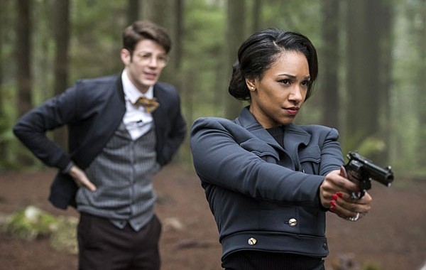 Grant Gustin as Earth-2 Barry Allen and Candice Patton as Iris West Allen on The Flash. Photo courtesy of The CW via Collider.