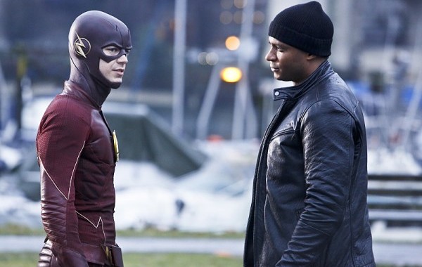 Grant Gustin as Barry Allen and David Ramsey as John Diggle on The Flash. Photo courtesy of The CW via Collider.