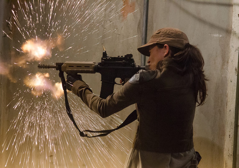 Hell hath no fury like a Rosita scorned. Christian Serratos as Rosita Espinosa on The Walking Dead. Photo courtesy of AMC via Gene Page.