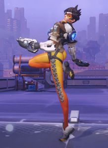 Tracer's new pose is based on a pinup model. Image courtesy of Blizzard.